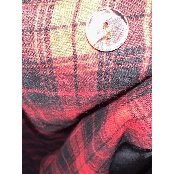 S.H.E. Southwestern Red Black Plaid Cotton Long Skirt Women’s 8 Leather Trim  C5 - Picture 7 of 10